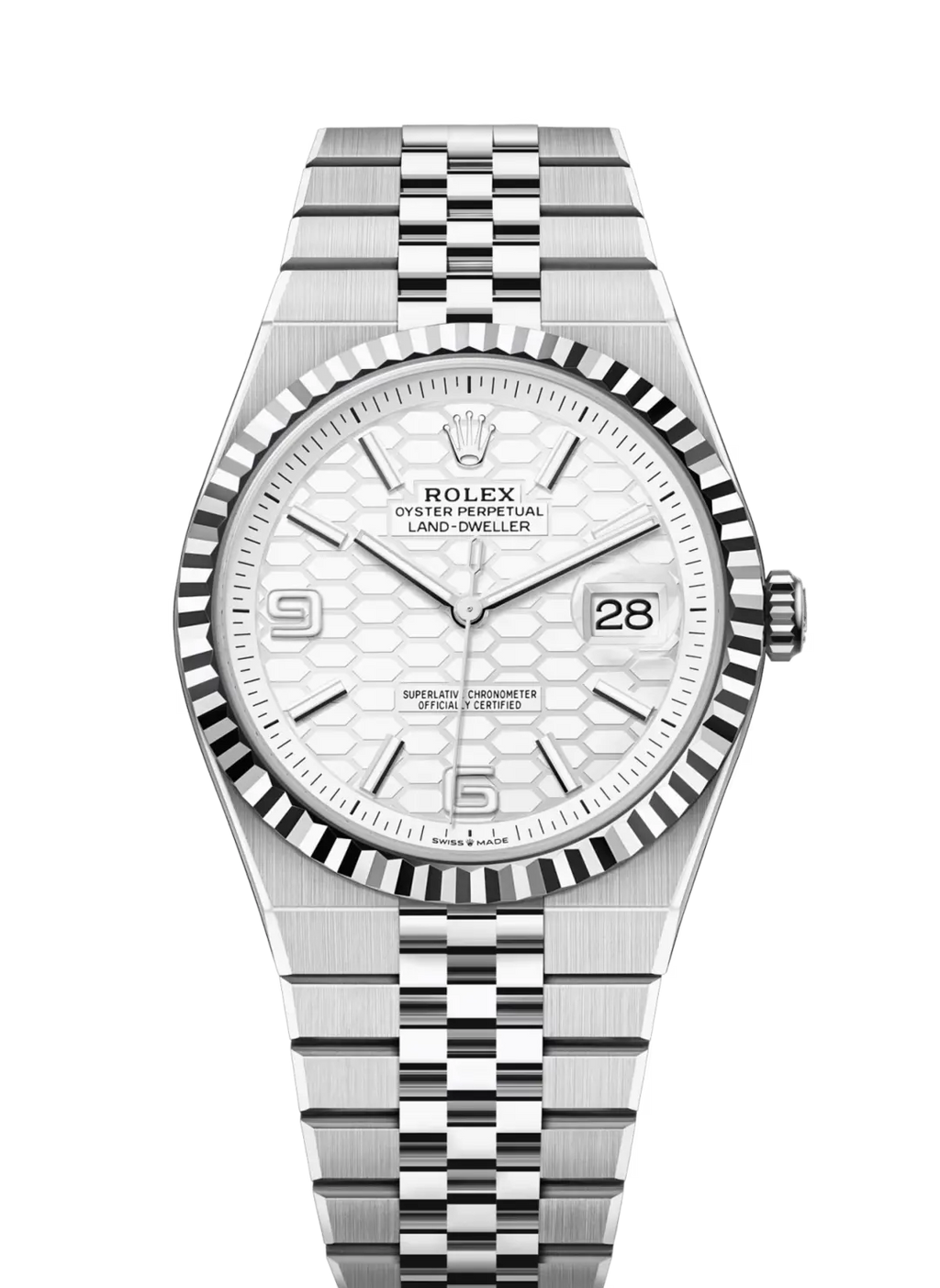 Rolex Land-Dweller 127334 White Honeycomb Motif