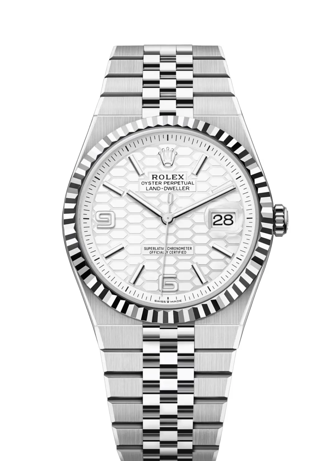 Rolex Land-Dweller 127334 White Honeycomb Motif