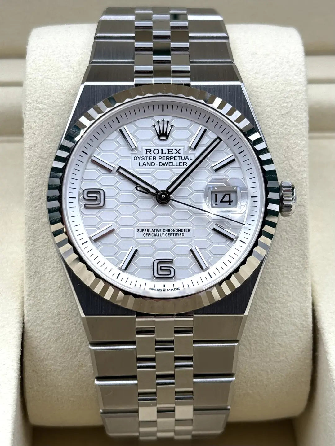 Rolex Land-Dweller 127334 White Honeycomb Motif
