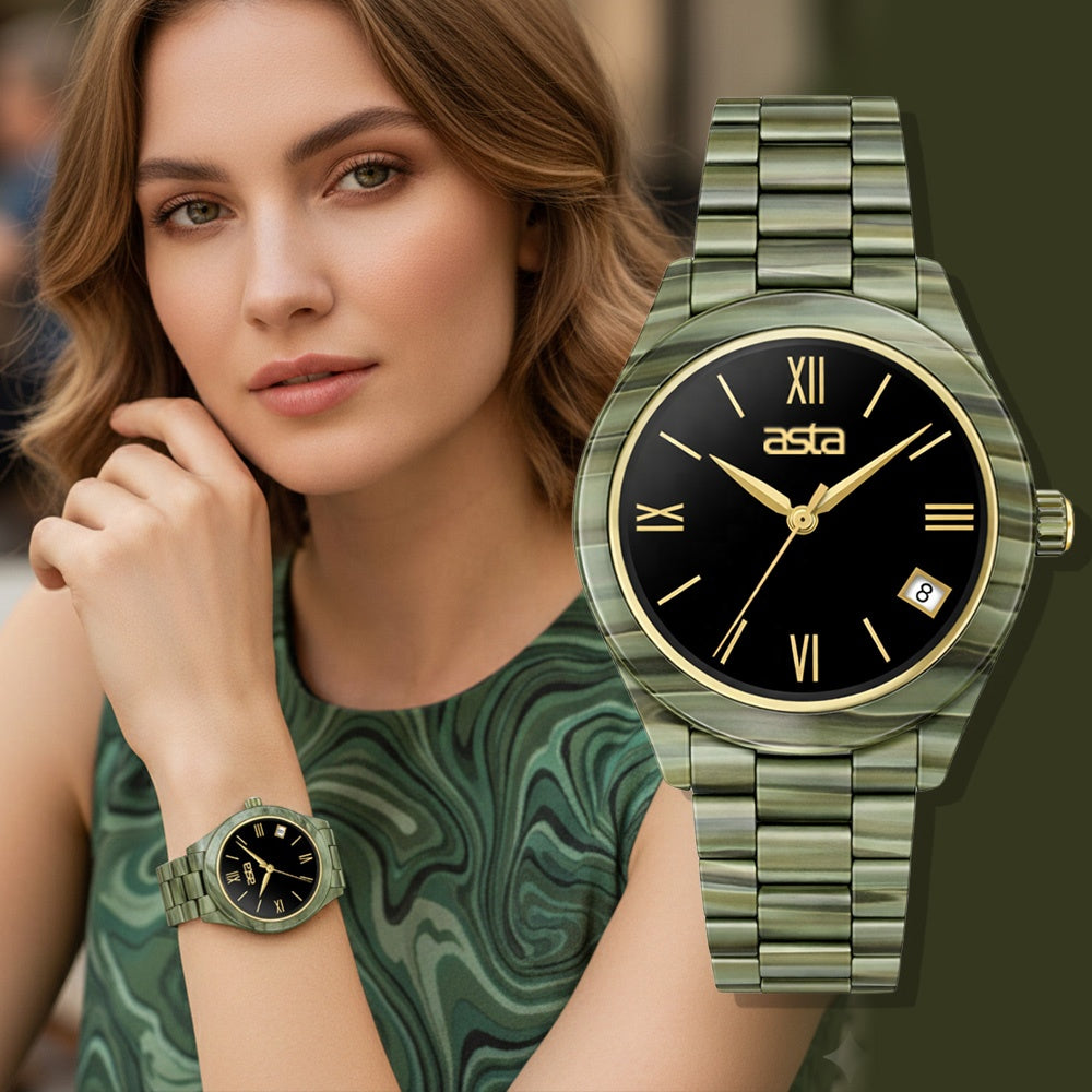 Asta Olive Rock Phantom Acetate Watch
