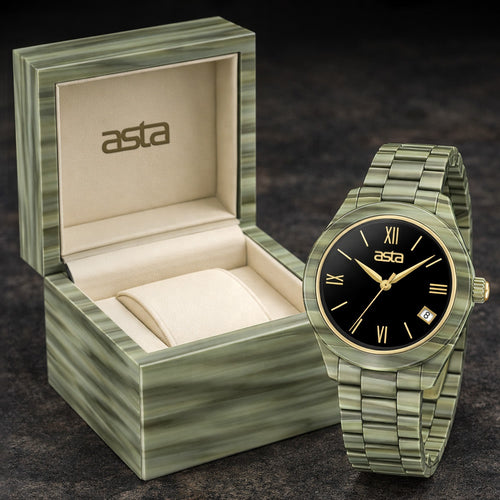 Asta Olive Rock Phantom Acetate Watch