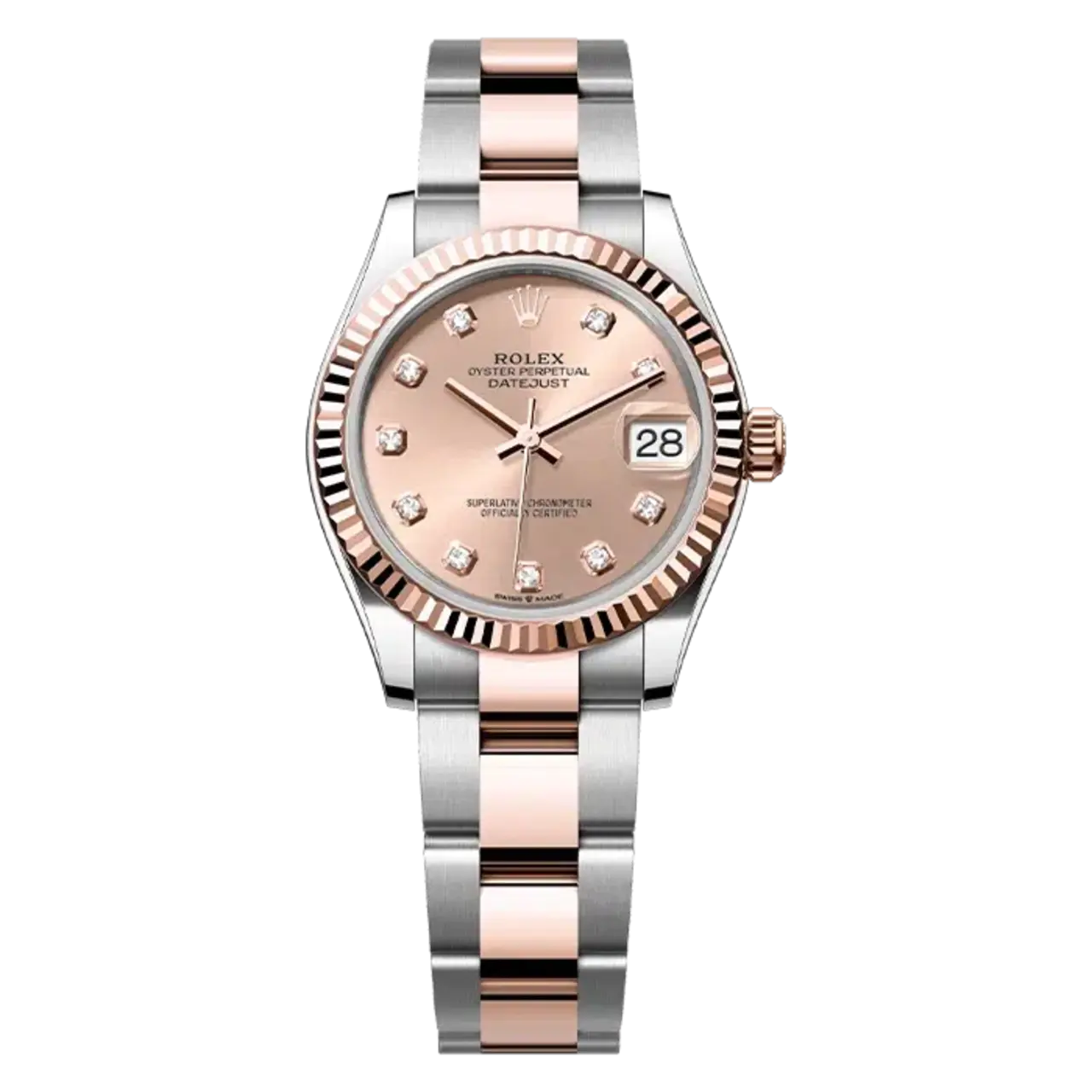 Rolex Datejust 31 Two Tone Rose Gold with Pink Diamond-set Dial