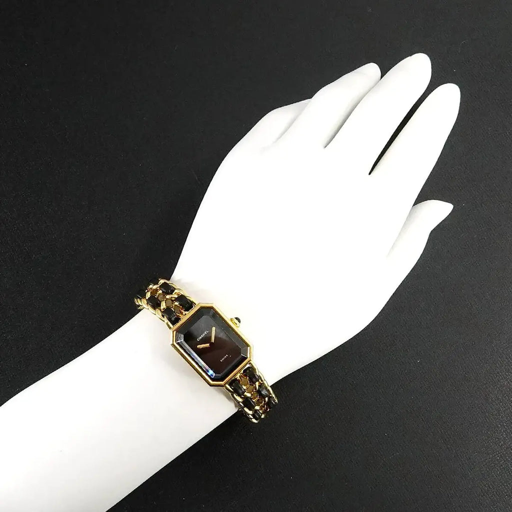 CHANEL Premiere Size L H0001 Vintage Quartz Black Dial Ladies Watch 90276527